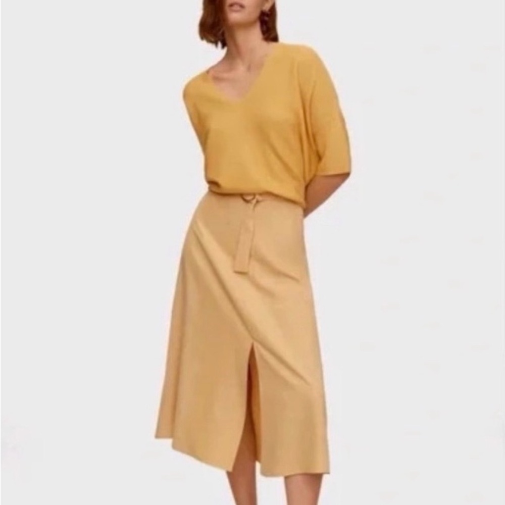 Elegant Yellow Midi Skirt